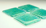Set of 4 Glass Coasters - Turquoise Seabed