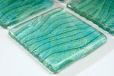 Set of 4 Glass Coasters - Turquoise Seabed