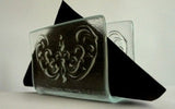 Clear Glass Napkin/Mail Holder - Baroque