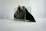Clear Glass Napkin/Mail Holder - Baroque