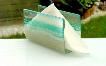 Fused Glass Napkin Holder - The Beach
