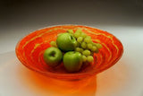 Textured Glass Bowl - Red Swirl