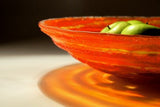 Textured Glass Bowl - Red Swirl