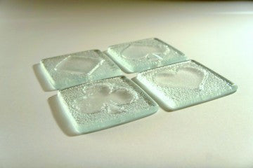 Set of 4 Glass Coasters Playing Card Symbols