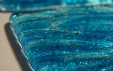 Set of 4 Glass Coasters - Seabed Blue