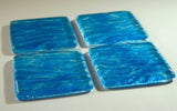 Set of 4 Glass Coasters - Seabed Blue