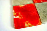 Set of 4 Glass Coasters - Storm Red or Beige
