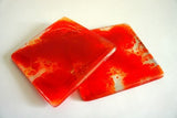 Set of 4 Glass Coasters - Storm Red or Beige