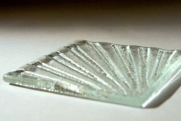 Set of 4 Sun-Rays Textured Glass Coasters