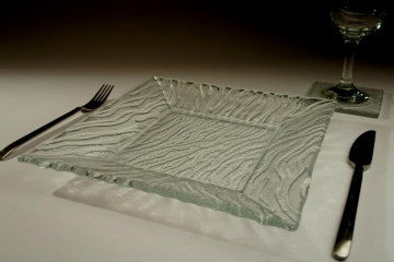 Textured Clear Glass Square Dinner Plate - Camber Range
